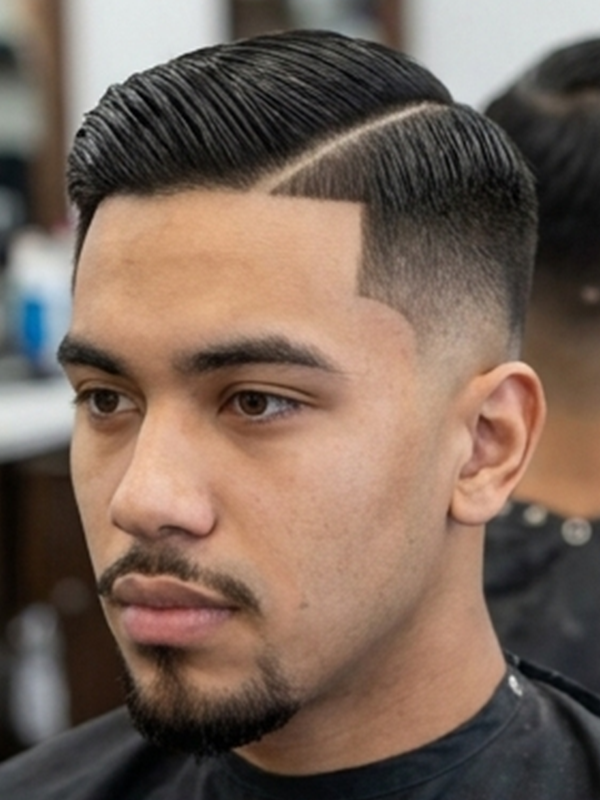 Jonge man met moderne matte middle part