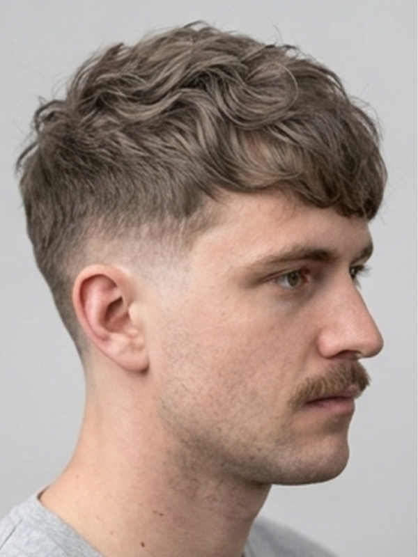 Messy fringe die losjes over het voorhoofd valt