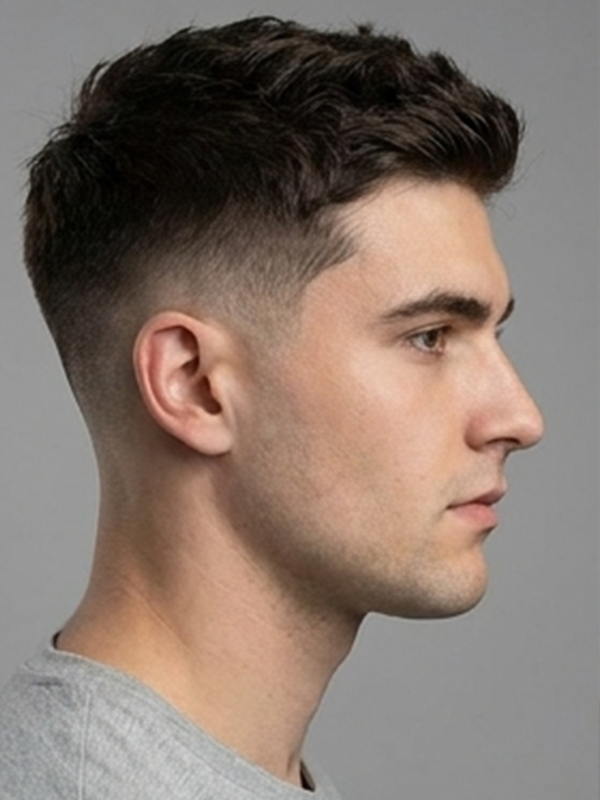 Messy crew cut met wat meer lengte bovenop