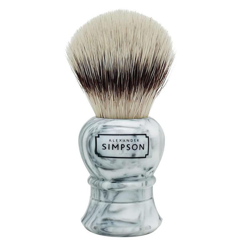 Simpsons Shaving Brush Islington S – Synthetic – Faux Italian Marble Grey