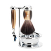 Shaving Set Vivo 4-Piece - Horn Brown