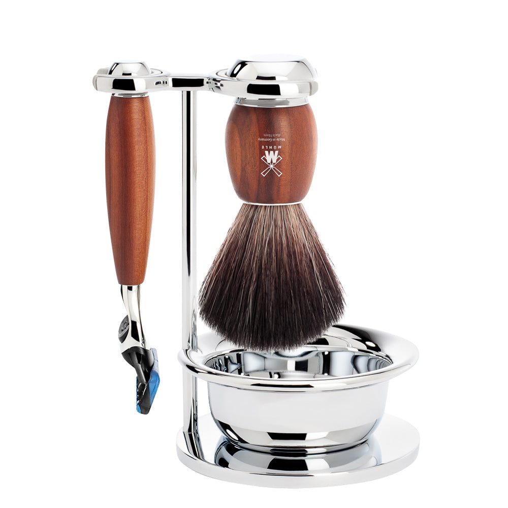 Shaving Set Vivo 4-Piece - Plum Wood