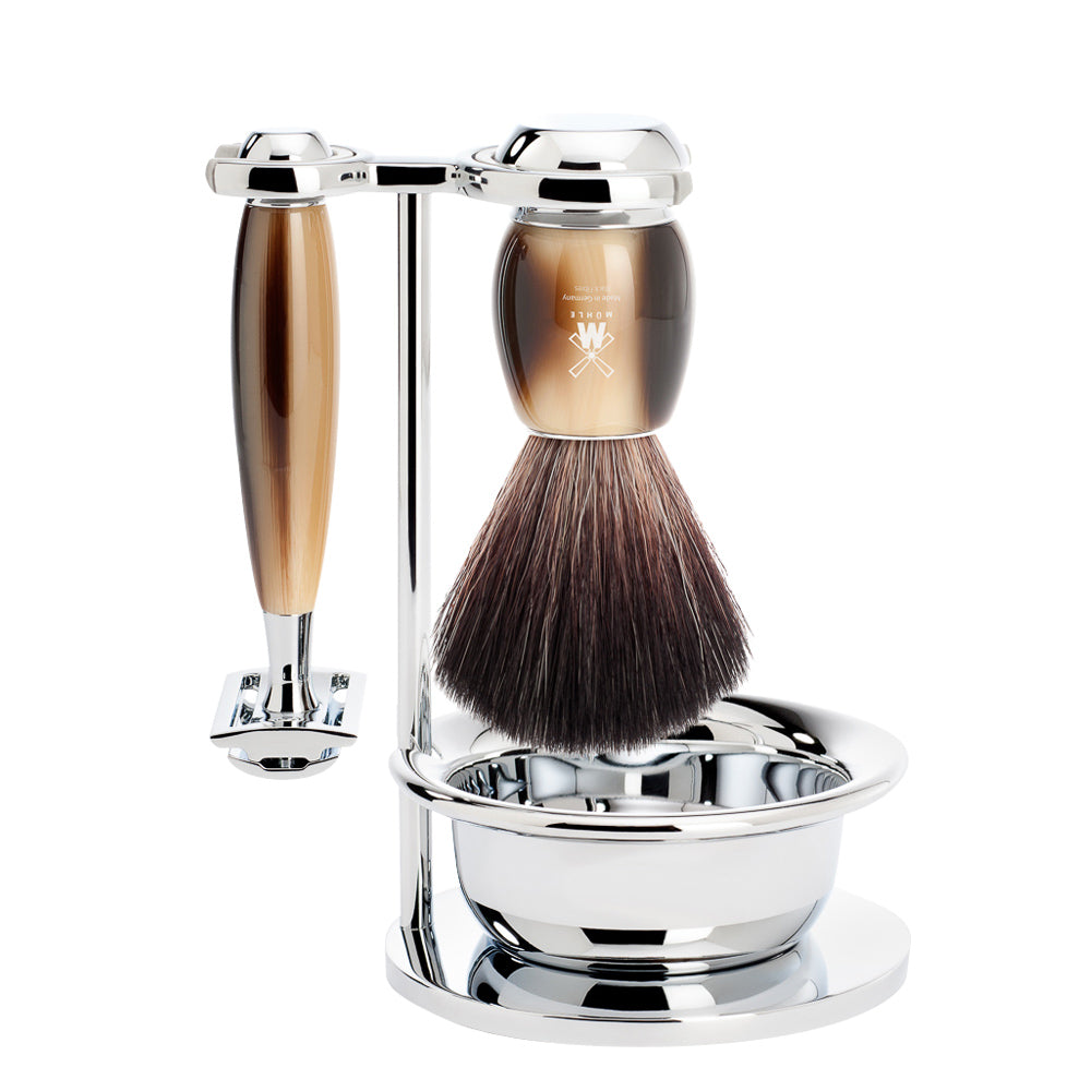 Shaving Set Vivo 4-Piece - Horn Brown