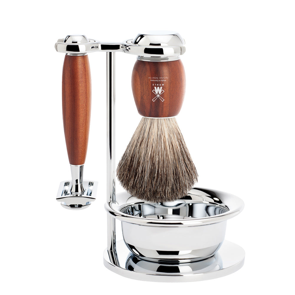Shaving Set Vivo 4-Piece - Plum Wood