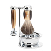 Shaving Set Vivo 4-Piece - Horn Brown