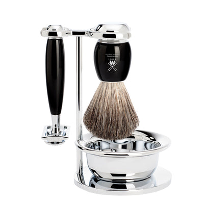 Afbeelding van Vivo Safety Razor Shaving Set 4-Piece - Black
