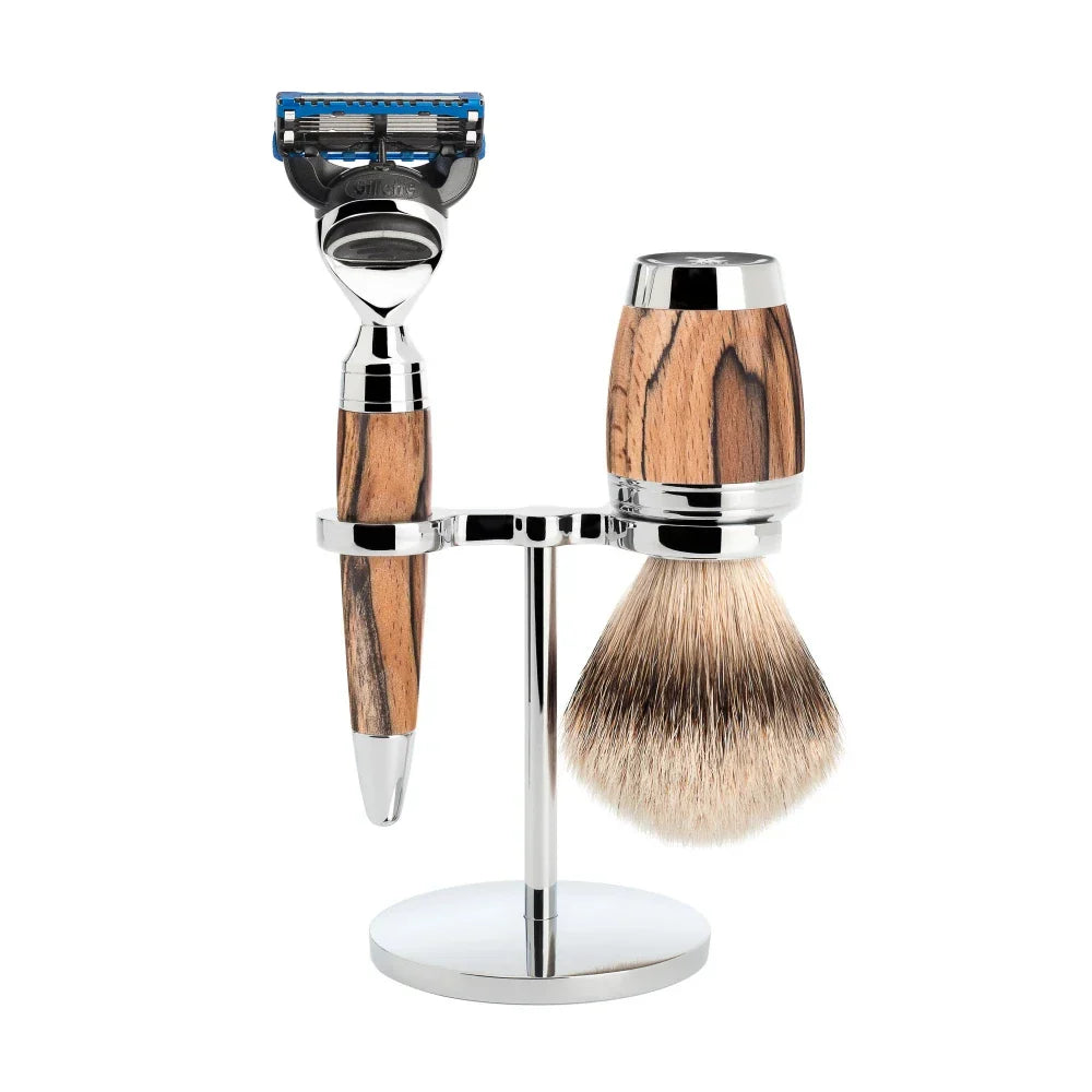 Shaving Set 3-Piece Stylo - Spalted beech