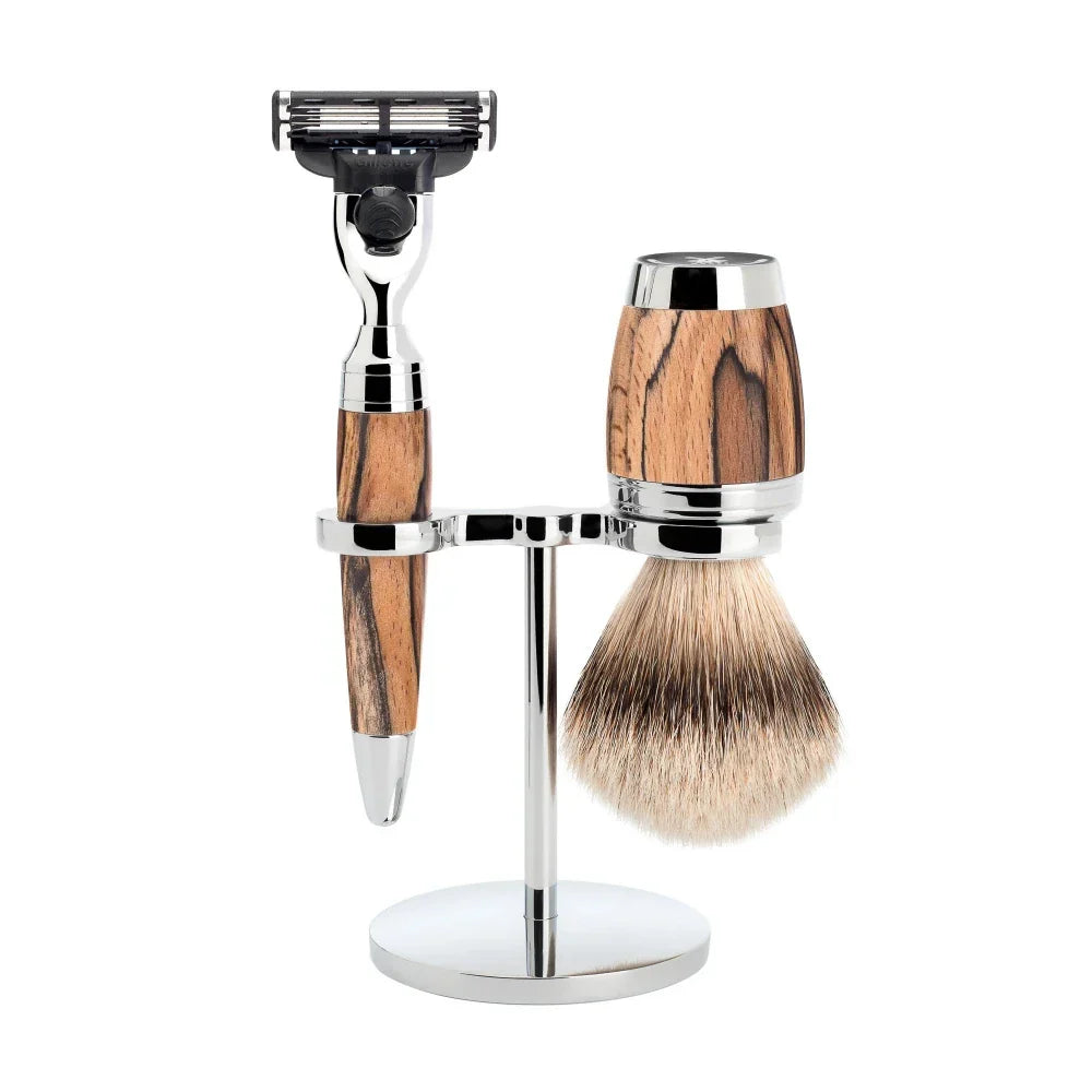 Shaving Set 3-Piece Stylo - Spalted beech