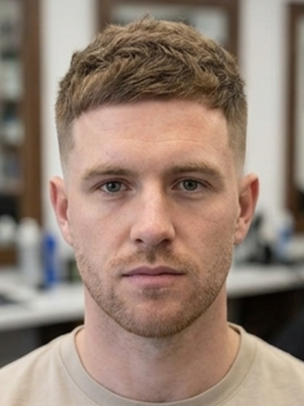 Getaperde crew cut bij een jonge man