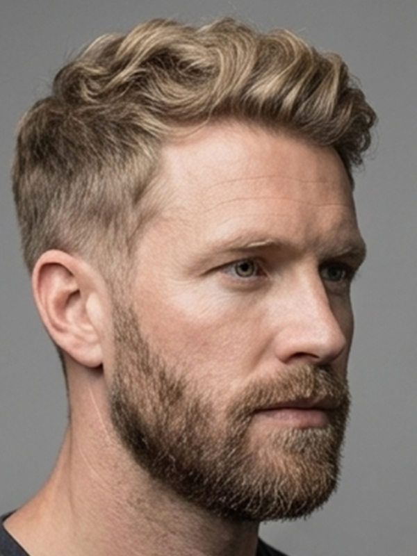 Ivy League crew cut met zijscheiding