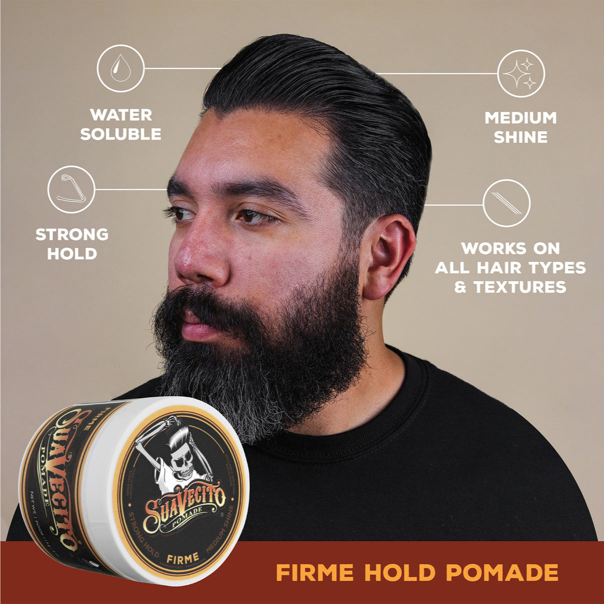Suavecito Firme Hold Pomade | Sterke Hold & Glans