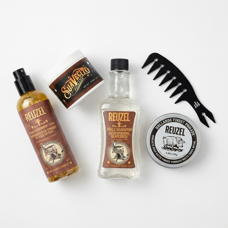 The Alpha Men Slick Back Middle Part Signature Kit