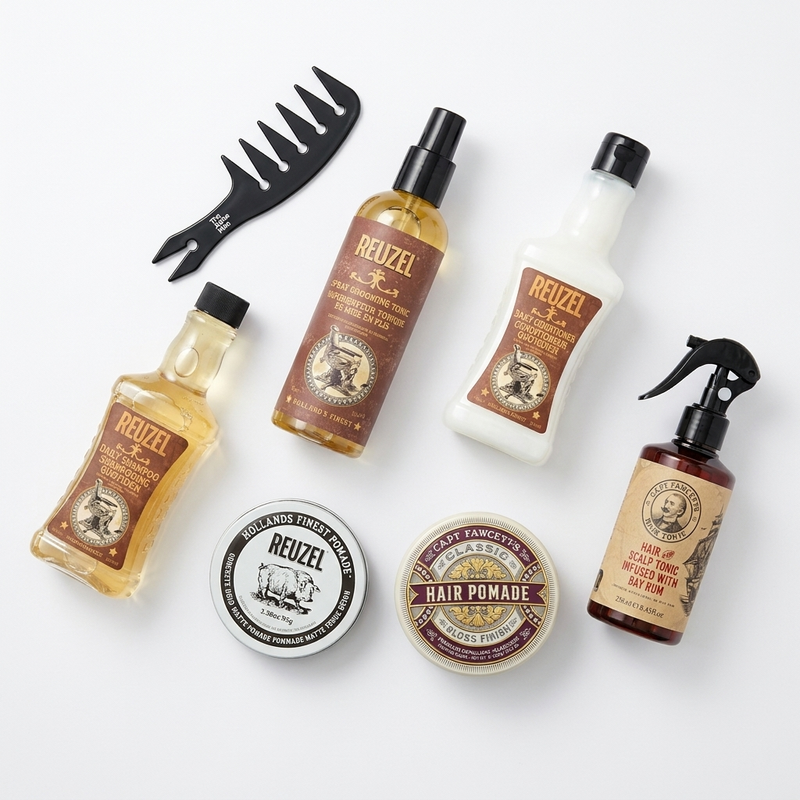 The Alpha Men Slick Back Middle Part Signature Kit