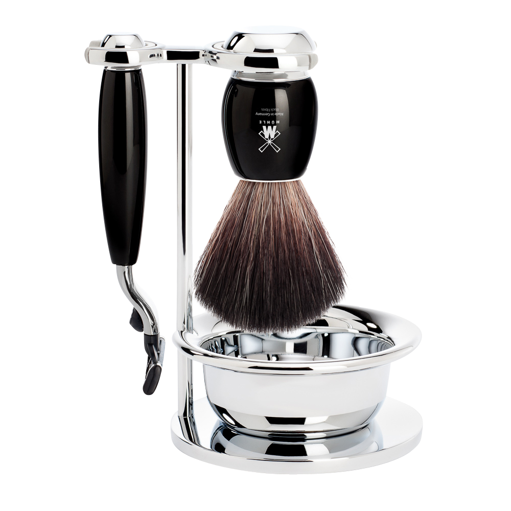 Mühle Vivo Mach3 Shaving Set 4-Piece - Black