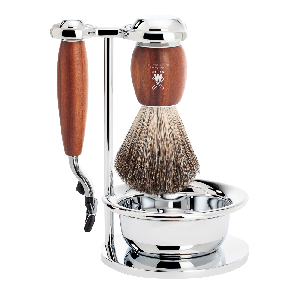 Shaving Set Vivo 4-Piece - Plum Wood