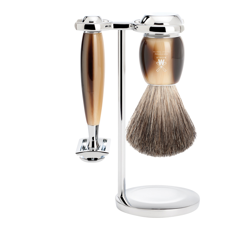Shaving Set Vivo 3-Piece - Horn Brown