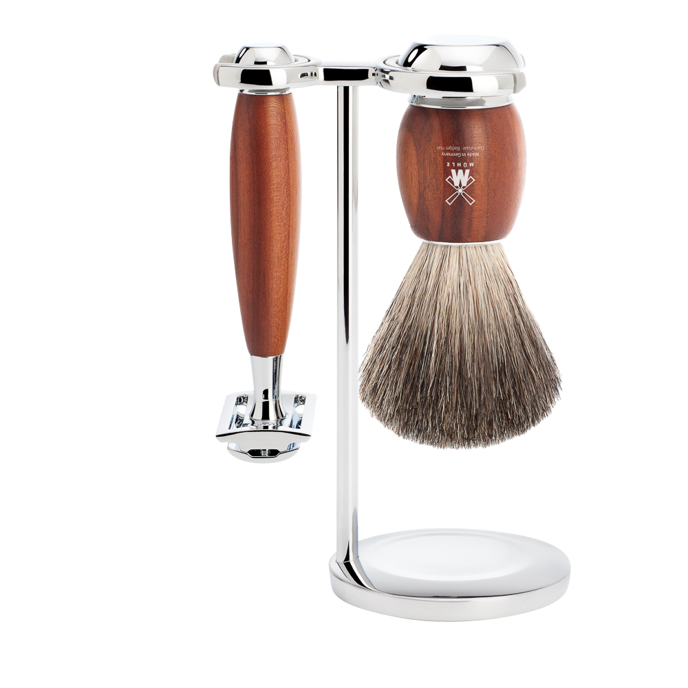 Shaving Set Vivo 3-Piece - Plum Wood