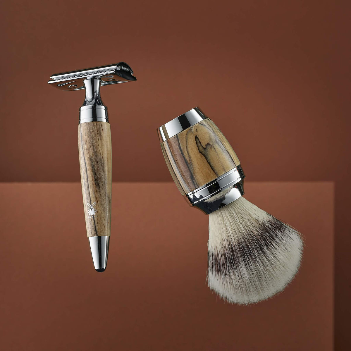Shaving Set 3-Piece Stylo - Spalted beech