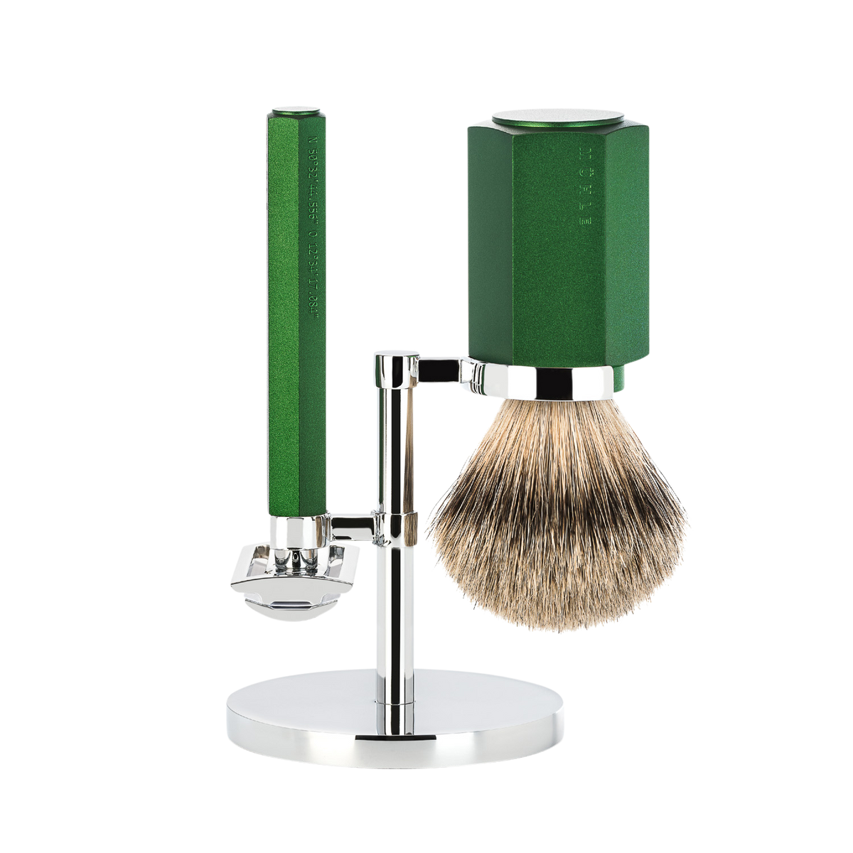 Shaving Set Hexagon - Forest - Saf.Razor - Dashaar