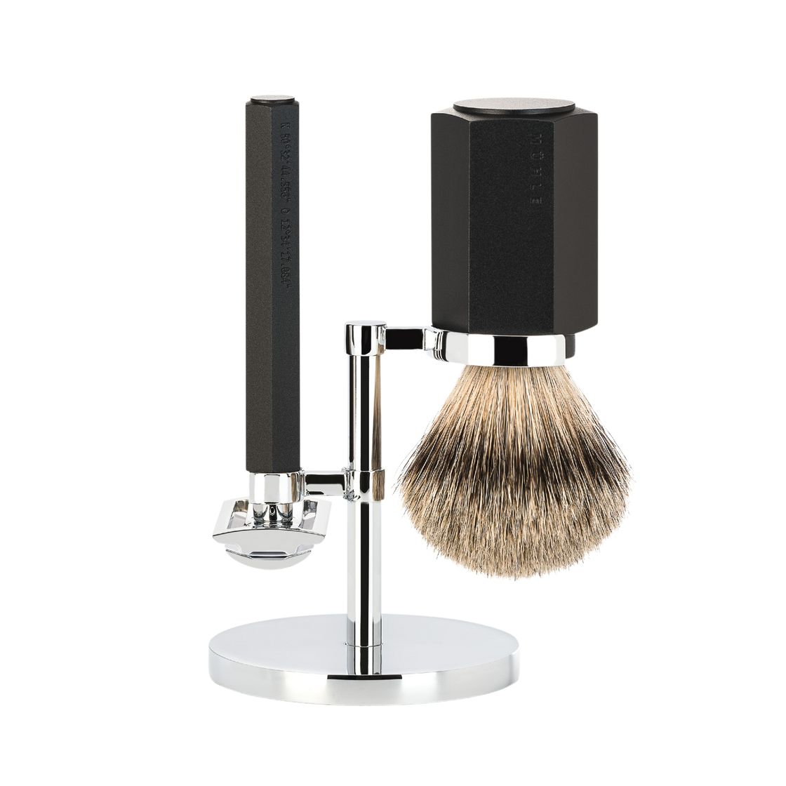 Shaving Set Hexagon - Graphite - Saf.Razor - Dashaar
