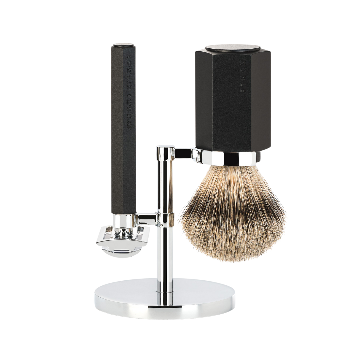 Shaving Set Hexagon - Graphite - Saf.Razor - Dashaar