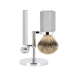 Shaving Set Hexagon - Silver Grey - Saf.Razor - Dashaar