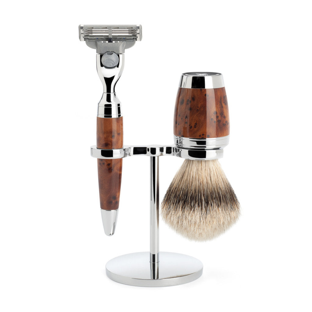 Stylo Mach3 Shaving Set 3-Piece - Thuja wood
