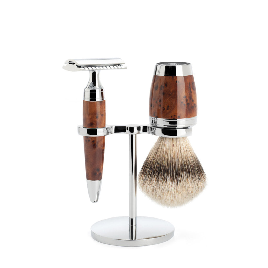 Stylo Safety Razor Shaving Set 3-Piece - Thuja wood