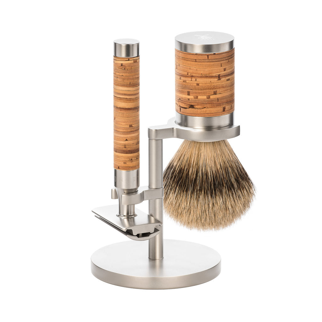 Rocca Shaving Set Stainless Steel - Pure