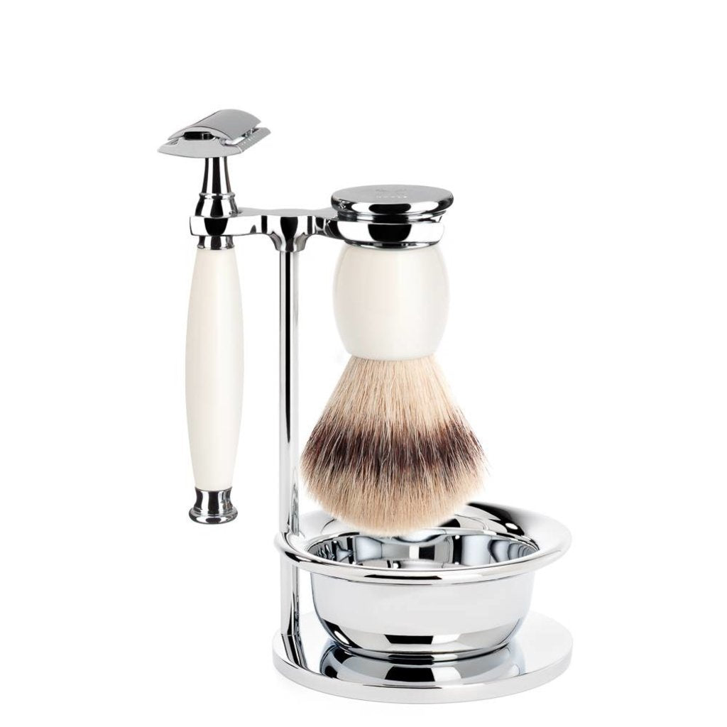 Sophist Safety Razor Shaving Set 4-Piece - Porcelain