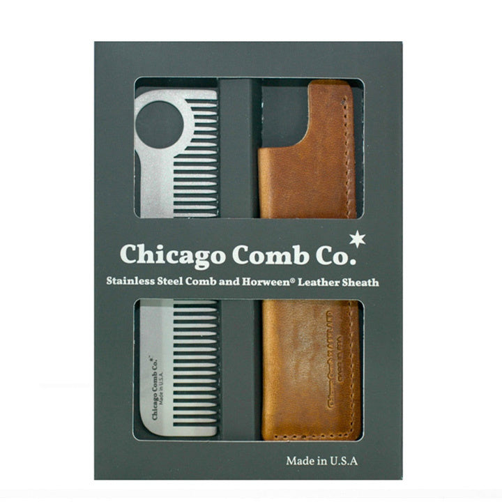 Chicago Comb Co. Giftbox - Model No. 1 - RVS + Hoesje 